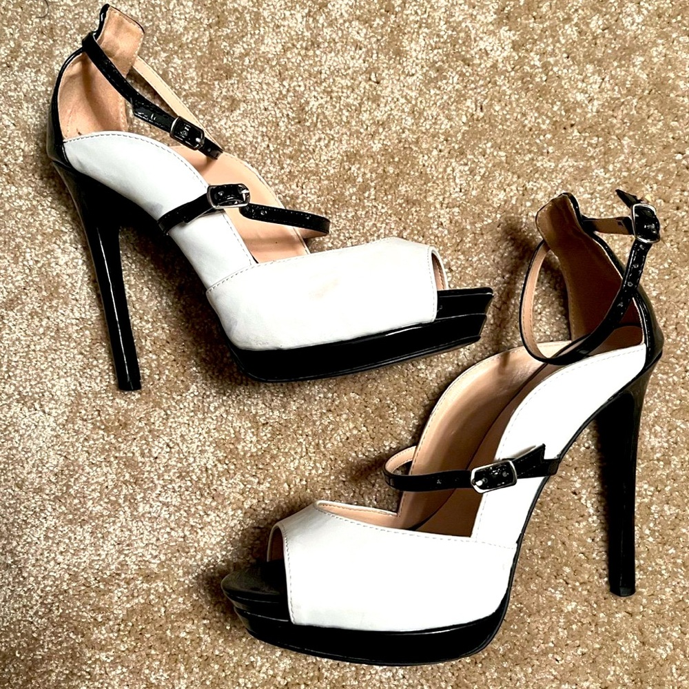 Black and White Stiletto Heels size 7.5